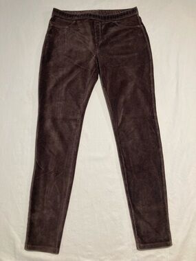HUE Women's Dark Brown Velvet Skinny Jeans Corduroy Style (Item No. R27)